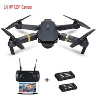 Sunshinehomely SHL E58 2MP w/ 720P Camera WiFi FPV Foldable Selfie Drone RC Quadcopter RTF + 3 Batteries (A)