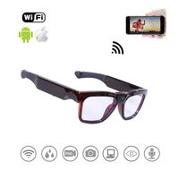 WiFi Live Streaming Video Sunglasses, Streaming Videos & Photos from Glasses to Mobile Phone by App with Ultra Full HD Camera, Built-in 64GB Memory and Blue Light Blocking Glasses for Gaming, Reading