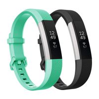 Fundro Replacement Bands Compatible with Fitbit Alta Bands and Alta HR Band, Newest Sport Strap Wristband with Secure Buckle for Women Men Boys Girls, 2- Pack (Small, A Black+Teal)
