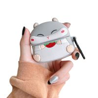 UR Sunshine AirPods Pro Case, Super Cute Creative Eating Watermelon Hamster Baby Shape AirPods Case, Soft Silicone Earphone Case Cover Protective Skin for AirPods Pro/3 +Hook -Grey Sleeping Hamster