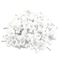DGZZI 300pcs Cable Clips Steel Nail PE Plastic Clips Rectangle Cable Clamp with Nail(100pcs 4mm + 100pcs 6mm + 100pcs 8mm)