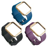 UCAI 3 Color Fitbit Blaze Bands for Women Men Replacement Accessory,Fitbit Blaze Wristbands,Large&Small Bands for Fitbit Blaze Smart Fitness Watch (No Tracker or Frame) (Black&Violet&Blue, Small)