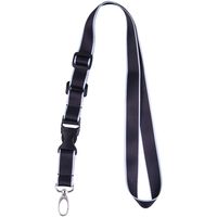 Office Lanyard, Wisdompro Adjustable Length, Polyester Neck Strap with Oval Clasp and Detachable Buckle for ID, Name Tag, Company Badge Holder, and Keys - Black and Powder Blue
