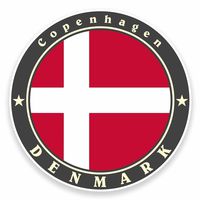 2 x 15cm/150mm Copenhagen Denmark Flag Vinyl Sticker Decal Laptop Car Travel Luggage Label Tag #9496