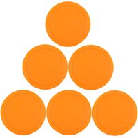 3 1/4 inch Air Hockey Pucks, Full Size Goal Packs Replacement Accessories for Game Tables (6 Pcs) (Orange)