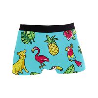 My Little Nest Flamingo Toucan Parrot Men's Boxer Brief Short Leg Underwear S