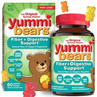 Yummi Bears Digestive Health Natural Fiber Supplement Gummy Vitamins for Kids, 60 Count (Pack of 1)