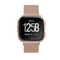 Yutior Metal Bands Compatible with Fitbit Versa 2 / Fitbit Versa Lite & SE/Fitbit Versa Smart Watch, Stainless Steel Metal Replacement Small Large for Women Men, Black, Champagne, Rose Gold, Silver