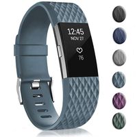 Bands Replacement Compatible for Fitbit Charge 2, Adjustable Wrist Accessories Sport Wristbands for Women&Men (Cyan-L, Large)