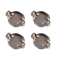 uxcell 4 Pcs CR2032 Round Horizontal Coin Button Battery Holder Brown Container Case