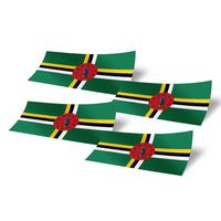 Desert Cactus Dominica 4 Pack of 4 Inch Wide Country Flag Stickers Decal for Window Laptop Computer Vinyl Car Bumper Dominican 4