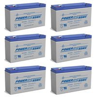 Power-Sonic PS-6100 6V 12AH SLA UPS Battery Replacement for Exide POWERWARE 1000-6 Pack