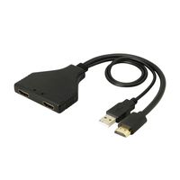 SinLoon 4K HDMI Splitter 1 in 2 Out, with Power USB Cable for Duplicated-Mirror Dual Monitor Support 3D Full HD 4K(Male)