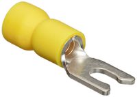 Morris Products 11714 Locking Spade Terminal, Vinyl Insulated, Yellow, 12-10 Wire Size, #6 Stud Size (Pack of 100)