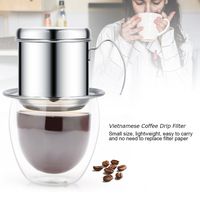 Coffee Maker Pot, Stainless Steel Cup Vietnamese Coffee Drip Filter Maker Phin Infuser Coffee Drip Brewer for Office, Home, Restaurant, Cafe Use(Sliver)