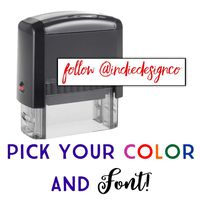 Custom Stamp - 20 Font Options - Self-Inking Address Stamp - 1 Line