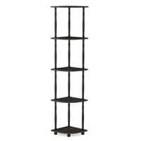 Furinno Turn-N-Tube Corner Display Rack Multipurpose Shelving Unit, 5-Tier, Espresso/Black Classic