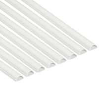 D-Line White Cable Raceway On-Wall Cord Cover, 39 Inch Medium Paintable Channel to Hide and Conceal Cords, Cables, or Wires - Cable Management 0.75" (W) x 0.39" (H), Pack of 8