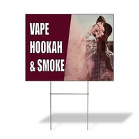 Plastic Weatherproof Yard Sign Vape Hookah & Smoke Vape General Business White Vape Hookah Smoke for Sale Sign Multiple Quantities Available 18inx12in One Side Print One Sign