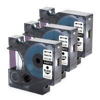 Oozmas Compatible Label Tape Black on Clear Replacement for Dymo 45010 S0720500 Refills for Label Maker 160 280 420P 220P 360D 450 210D, 3 Cartridges