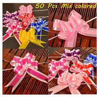Elegant Gift Pull Bows for Birthdays Easter Christmas, 50 Pack Diameter Organza Yarn Pull Bows Gift Wrapping Wrap Ribbon Bow Wedding Car Decoration Centerpieces Gift (Mix 4.5 50p)