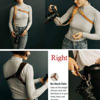 Neck Strap,Fheaven Single/Dual Shoulder Camera Neck Strap Leather Adjustable SLR/DSLR Straps (B)