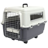 SportPet Designs Plastic Kennels Rolling Plastic Wire Door Travel Dog Crate - Medium