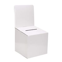 MCB - Medium Cardboard Box - Ballot Box - Suggestion Box - Raffle Box - Ticket Box - with Removable Header for Tabletop Use (10 Pack)