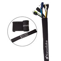 Pay for 1 You get 3 Nasudake Cable Management Sleeve, 19 1/2"L -2.0" W Flexible Cord Wrap with Zipper, Wire Cover Organizer System for TV, Computer, Home Management and Office (Black)