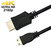 SatelliteSale High-Speed Mini HDMI to HDMI TV Adapter Cable [24K Gold Plated | Copper Core | PVC Jacket] 4K Resolution, 3D, Audio Return Channel, HDMI Ethernet Channel (3 Feet)