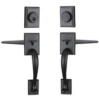 Front Double Door Handle Lock Set (Keyed Entry Door Handleset & Inactive Dummy Handleset)