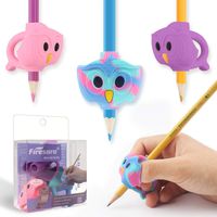 Pencil Grips, Firesara Original Owl Pencil Grips for Kids Handwriting Ergonomic 3 Fingers Sets Aid for Trainer Handwriting Posture Correction, Assorted Pencil Grip for Righties and Lefties (3Pcs)