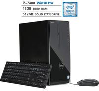 Dell Inspiron Business Desktop, Intel Core i5-7400 3.00GHz Quad-Core Processor (6MB Cache, up to 3.50GHz), 12GB RAM, 512GB Solid State Drive, 802.11 b/g/n, Bluetooth, HDMI, VGA, Windows 10 Pro, Black