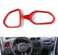 Dwindish Red ABS Dashboard Left & Right Air Conditioning Vent Ring Cover for Jeep Renegade 2015 Up