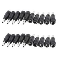 Yohii 20Pcs Household DC Power 5.5 x 2.5mm Male to 5.5 x 2.1mm Female Jack Black