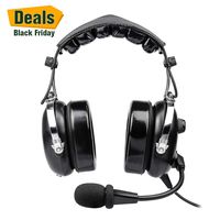 Aviation Headset for Pilots, Aviation Headset with Comfort Ear Seals, 24db Noise Cancelling, MP3 Support and Carrying Case