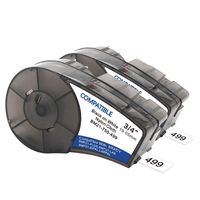 M21-750-499 High Adhesion Nylon Label Tape (2-Pack), Black on White Nylon Cloth Film Compatible with BMP21-PLUS/ID PAL,BMP21-LAB/LABPAL Portable Label Printer-16' Length 0.75" Width