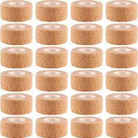 Frienda 24 Pieces Adhesive Wrap Bandage Rolls Self-Adherent Tape for Sports, Wrist and Ankle, 5 Yards (Skin Color, 1 Inch)