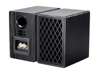 Monoprice Retro Bookshelf Speakers 4-inch 2-Way, Black (Pair)
