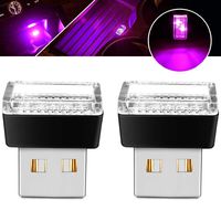 BukNikis USB Simple Atmosphere Lights USB Car Interior Accessories Lighting - Universal (Pink Magenta, 2 pcs)