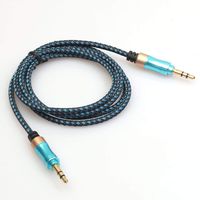 Chezaa 3.5mm Auxiliary Cable Audio Cable Male to Male Flat Aux Cable Cord 1m (Blue)