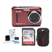 Kodak PIXPRO Friendly Zoom FZ43 (Red) with Sony 32GB Class 10 70MB/s SDHC and Case Bundle
