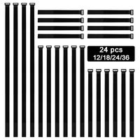 Uonika 12" 18" 24" 36" Cable Straps, 24 pcs Reusable Fastening Hook and Loop Utility Cable Ties Down Wraps Adjustable Cinch Straps