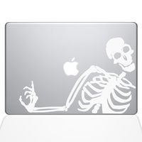 The Decal Guru 2078-MAC-13A-W No You Didn't Skeleton Decal Vinyl Sticker, White, 13\" MacBook Air