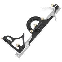 ChgImposs 12" Adjustable Sliding Combination Square Ruler & Protractor Level Measure Measuring Set, Inch/Metric