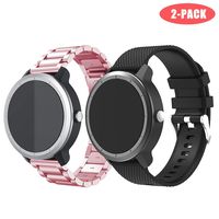 Junboer Straps for Garmin Vivoactive 3 Band, 20mm Quick Release Stainless Steel Metal Replacement Silicone Watch Strap for Wrist Bands for Garmin Vivoactive 3 Music/Forerunner 645 Music