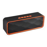 DEALPEAK Mini Wireless Bluetooth 4.0 Speaker Portable Rechargable Super Bass Stereo Loudspeakers with Built-in Mic Supporting Hands-Free Calls (Color : Orange)