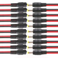 TOOHUI 10 Pairs DC Power Pigtail Cable, Male & Female DC Power Connector 12V, Pigtails DC Power Plug for CCTV Security Surveillance Camera and Party Lighting(2.1mm x 5.5 mm)
