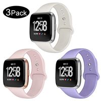 Kmasic Sport Band Compatible Versa/Versa Lite Edition 3 Pack, Soft Silicone Strap Replacement Wristband Compatible Versa Smart Fitness Watch, Large Small