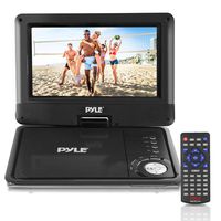 Pyle 9-Inch Portable DVD and CD Player - Built-in Rechargeable Battery, Dual Full Range Speaker, USB/SD, Headphone Jack, Remote Control w/ Cigarette Lighter Car Charger PDV905BK